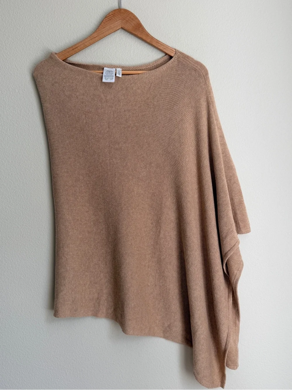 J.Crew Women's Asymmetrical cashmere Wool Poncho Sweater - Camel One Size